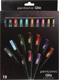 Pentonic Glitter Gel Pens, 10 Assorted Colors, 1.0 mm Bold Point, Smooth Writing by PENTONIC