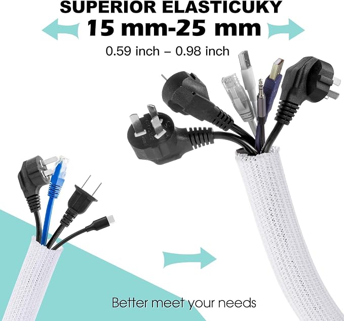 AGPTEK Cable Sleeve Cover, 10ft - Image 2
