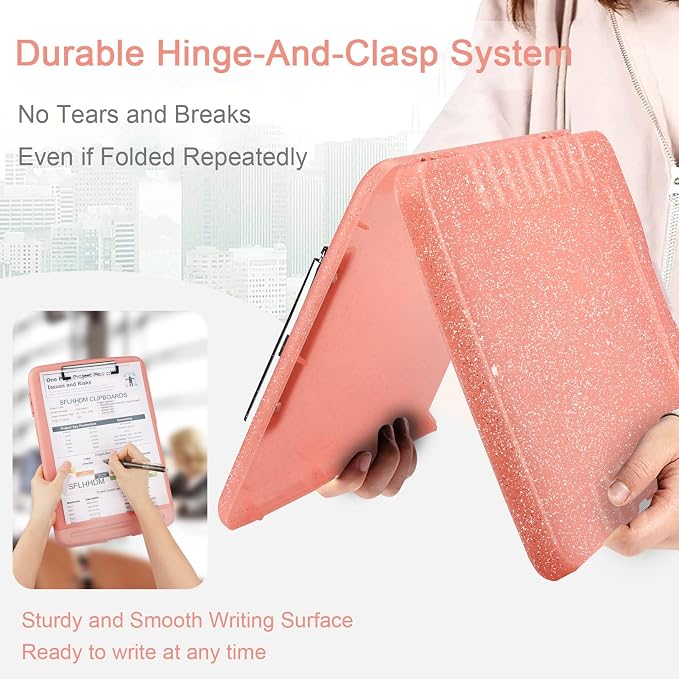 Glitter Clipboard with Storage, Storage Clipboard with Pen Holder, A4 Binder - Image 6
