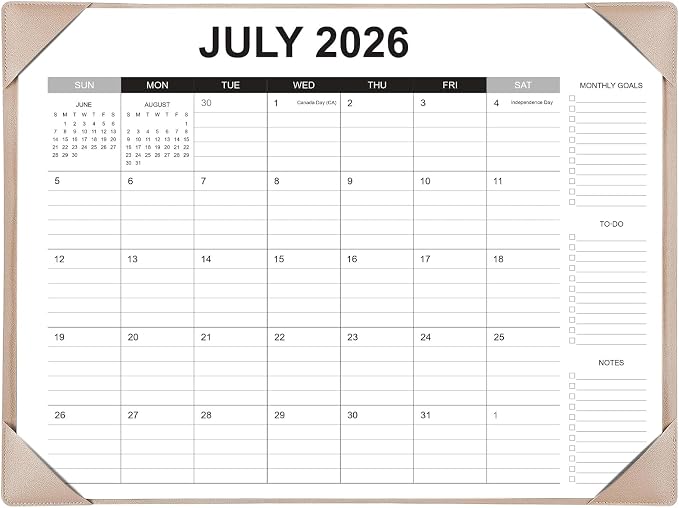Desk Calendar 2026-2027 with Desk Mat – 22" x 17" Large Desk Pad Calendar Runs by Unknown