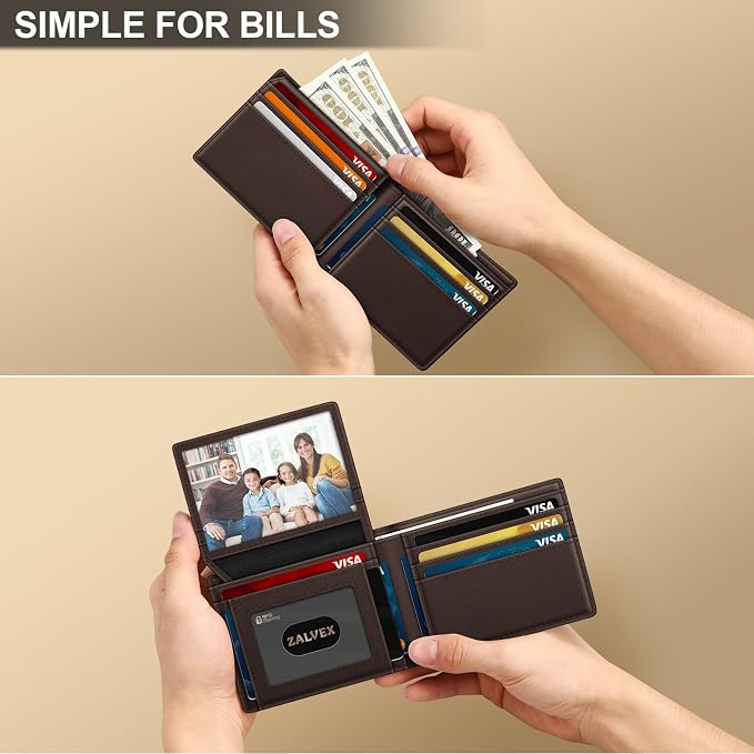Wallet for Men Slim RFID Blocking Leather Credit Card Holder Wallet for 14 Cards - Image 5