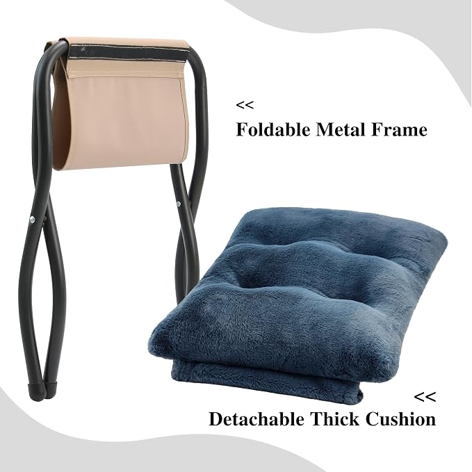 15" Folding Ottoman, Foldable Footrest Stool, Portable Small Foot Stool - Image 5