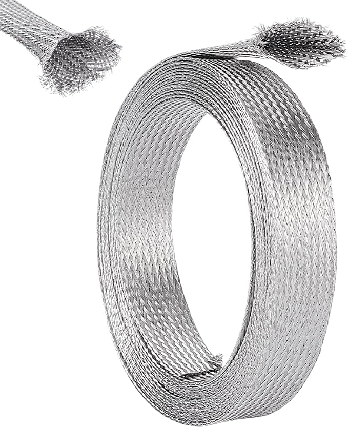 UNICRAFTALE 0.78" Wide 13.12 Feet Stainless Steel Braided Sleeving, Expandable by UNICRAFTALE
