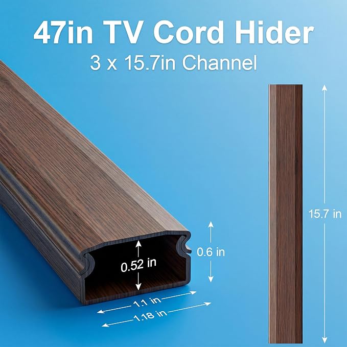 Yecaye TV Cord Hider, 42in Cord Cover, Large Cable Hider, Wire Covers - Image 3