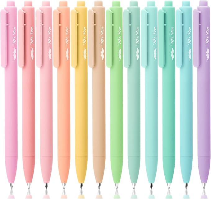 Mr. Pen- Retractable Gel Pens, 12 Pack, Fast Dry, Smooth Writing, Cute Pens by MrPen