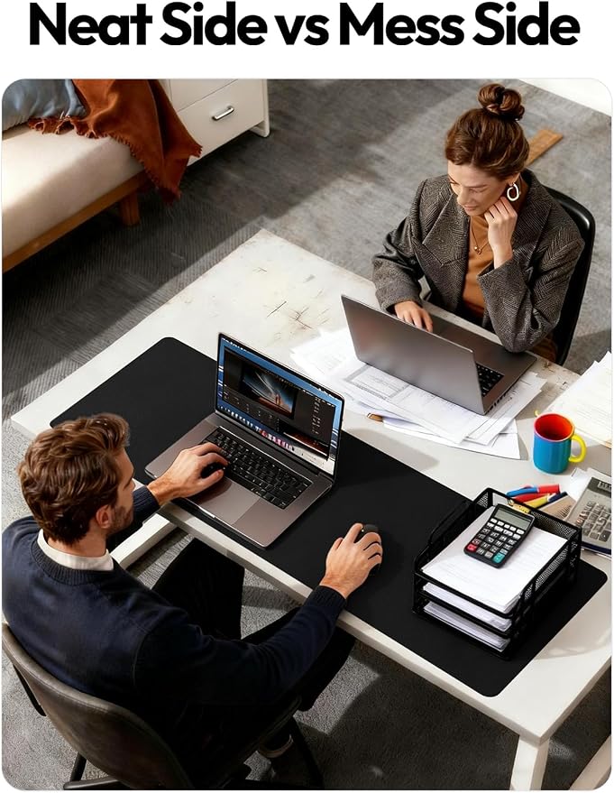 YSAGi Leather Desk Pad Protector, Office Desk Mat, Large Mouse Pad, Non-Slip PU - Image 7