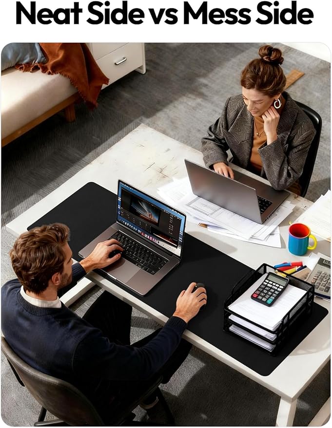YSAGi Leather Desk Protector, Office Mat, Large Mouse Mat, Non-Slip PU Leather - Image 6
