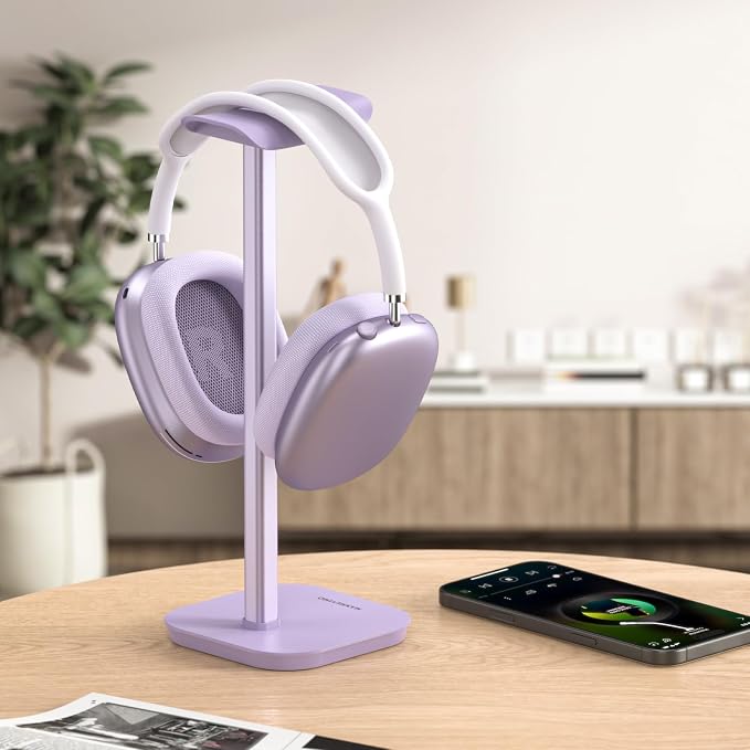 Headphone Stand, Desktop Headset Holder Heavy Base Desk Earphone Stand Aluminum - Image 8