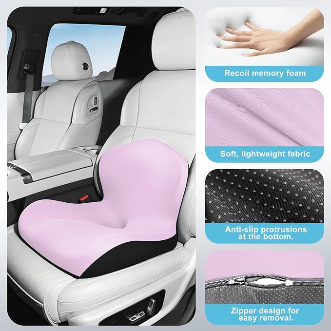 Seat Cushion for Office Chair and Car, L-Shaped Ergonomic Car Seat Cushions - Image 7