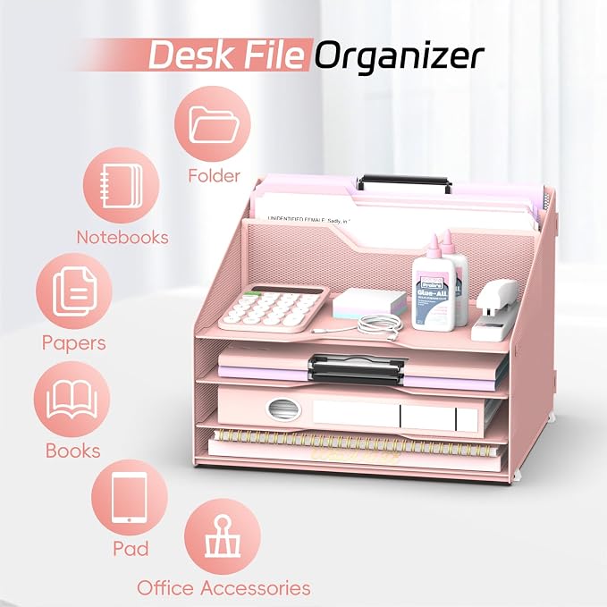 Desk File Organizer, Paper Organizer - Image 4