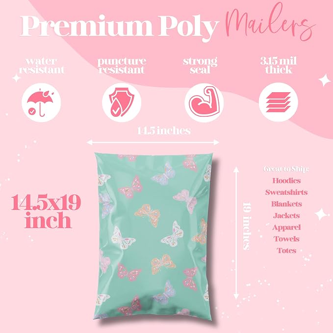 Pretty Package Store 14.5x19 Designer Poly Mailer 100 Pack Heavy Duty - Image 3