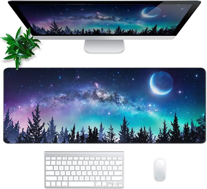 Tree Mouse Pad Abstract Starry Sky Mouse Pad 31.5x11.8 Inch Japanese Texture - Image 2