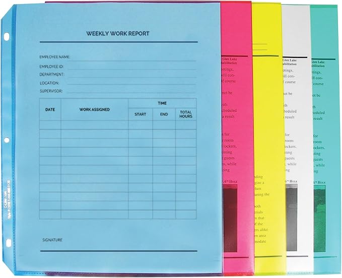 C-Line 62010 Colored Polypropylene Sheet Protector, 11 x 8 1/2 - Image 2