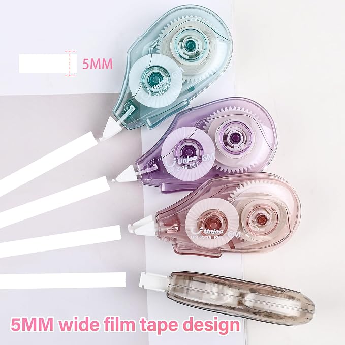 Unjoo White Correction Tape | Easy To Use Applicator, Clean Tear-Resistant Tape - Image 3