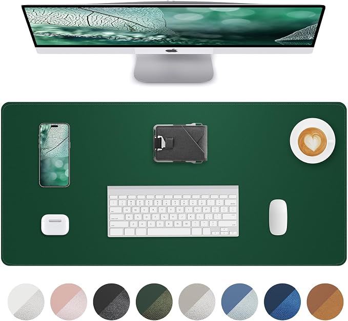 Leather Desk Pad Protector, Mouse Pad, Office Desk Mat, Non-Slip PU Leather by AFIING