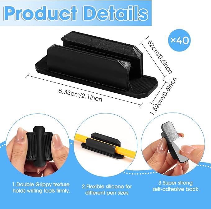 VZZNN 40 Pack Adhesive Pencil Holders - Image 2