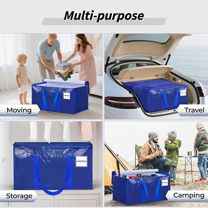 8 Pack Extra Large Heavy Duty Moving Bags, Reinforced Handles & Heavy-Duty - Image 6