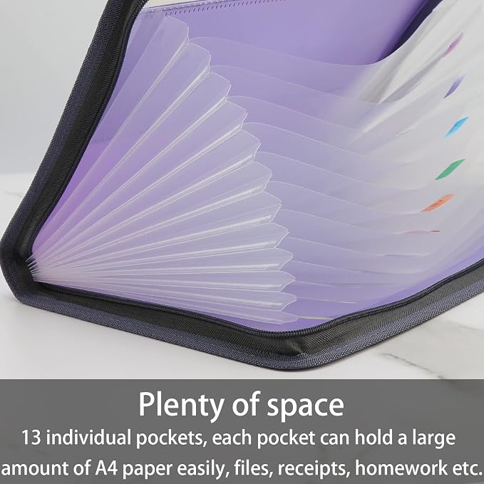 NAFY Accordion File Organizer, 13 Pockets Expanding File Folder - Image 2