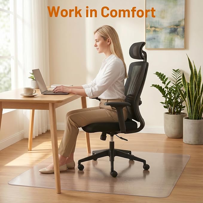 Office Chair Mat for Hardwood Floors 48" x 60", Heavy Duty Plastic Chair Mat - Image 8