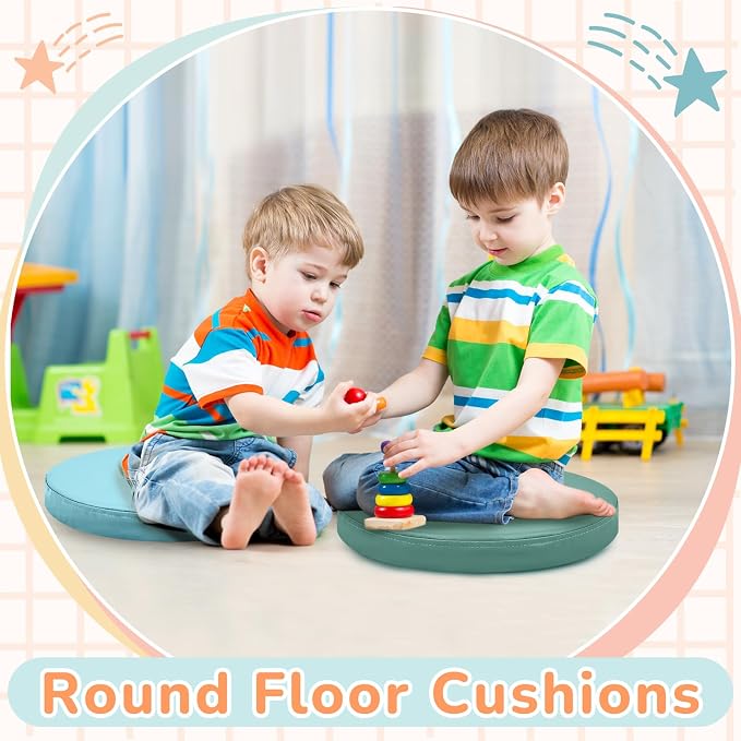 Juexica 8 Pcs Extra Thick Flexible Seating Floor Cushions Assorted Colored - Image 5