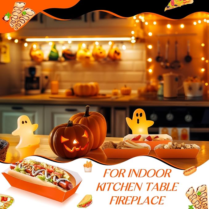 Yeaqee 100 Pcs 7" Paper Hot Dog Trays Disposable Paper Food Nacho Boats Hot Dog - Image 5