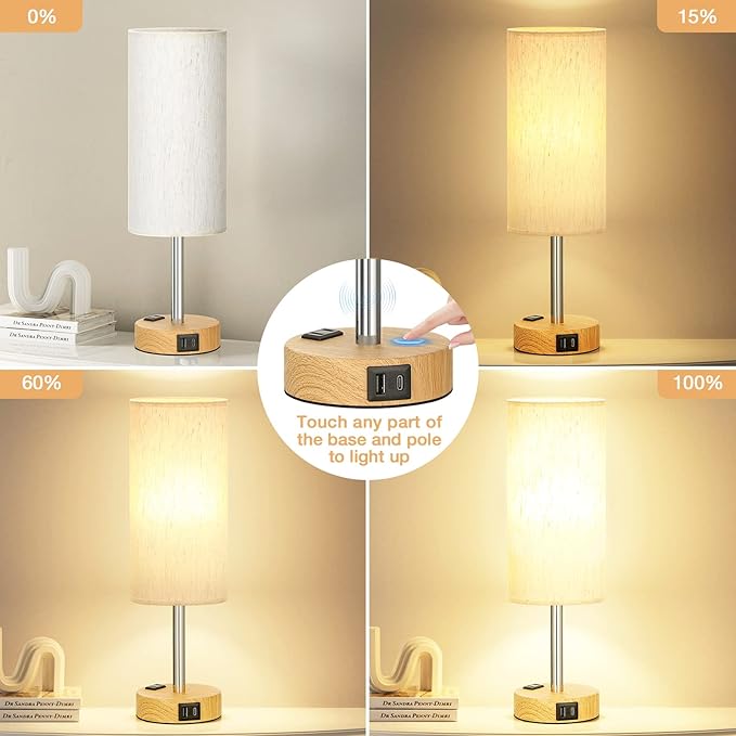 Fenmzee Bedside Table Lamp for Bedroom - Image 2