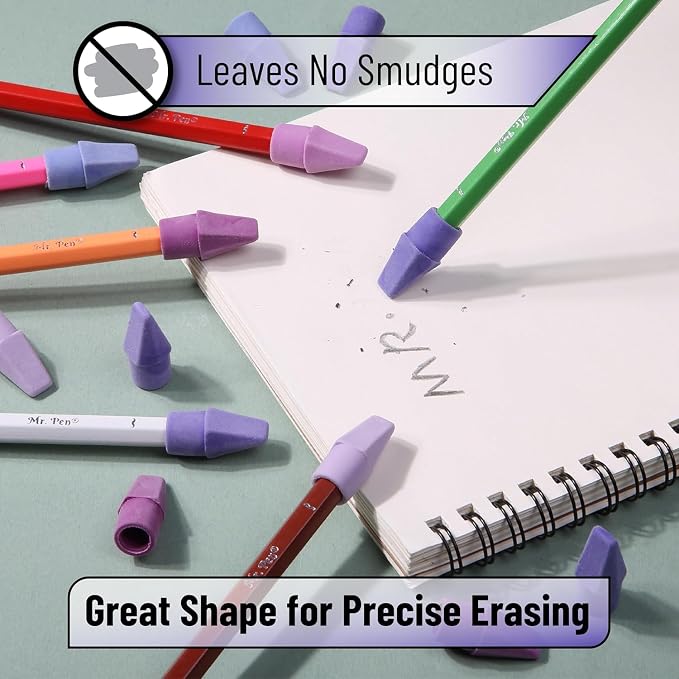 Mr. Pen- Pencil Erasers Toppers, 500 Pack, Colorful | Latex Free, No Smudge - Image 5