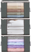 Large Storage Bags, 3 Pack Clothes Storage Bins Foldable Closet Organizers by BuddingJoy-BuildaJoyfulLifeforYou