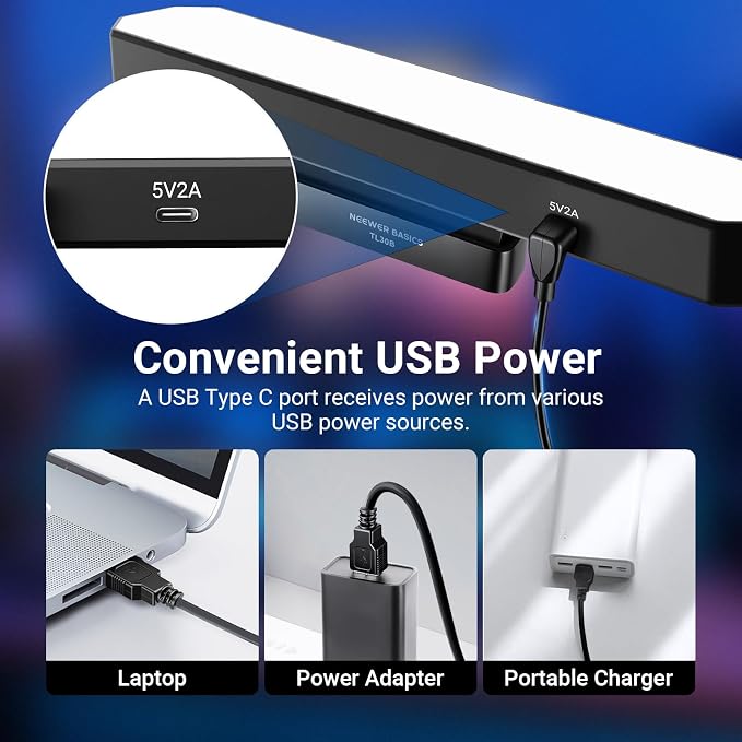 NEEWER Basics LED Chin Fill Lighting CRI95, 6W Bi Color Portable Desk Phone - Image 4