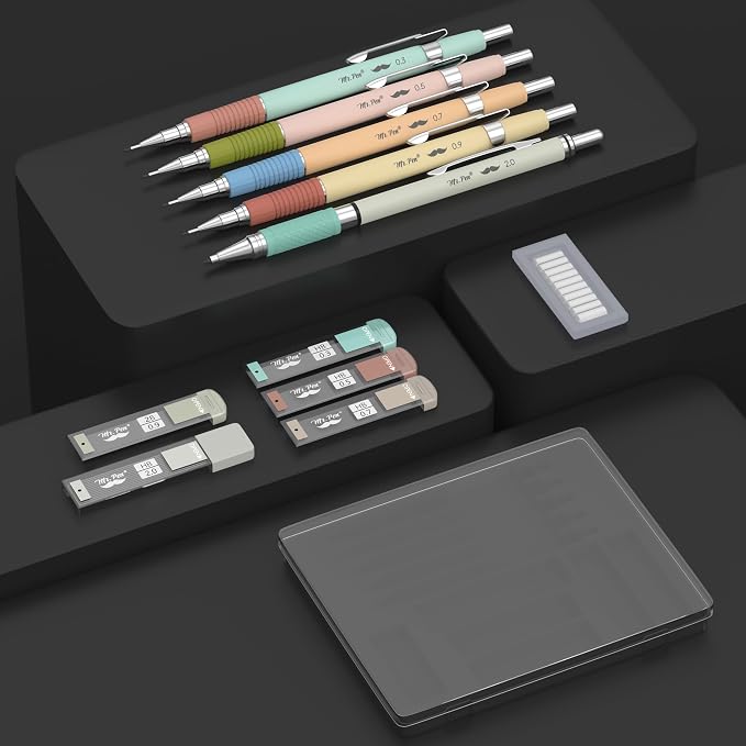 Mr. Pen- Art Mechanical Pencil Set, 5 Metal Mechanical Pencils, 5 HB Lead - Image 3