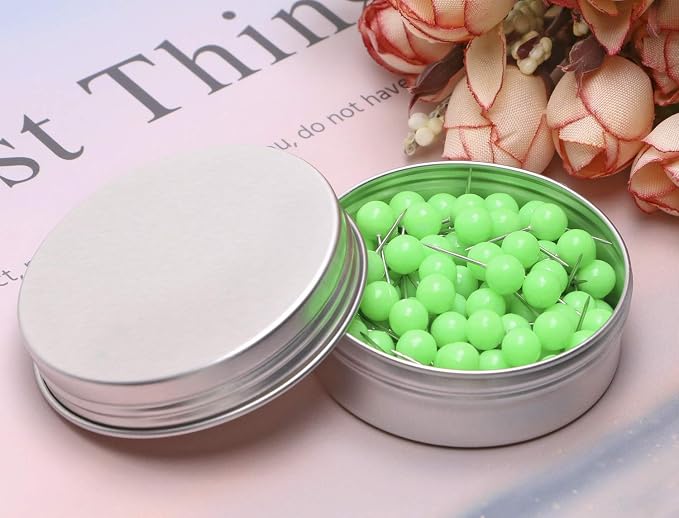 Tupalizy 100PCS 1/4 Inch Small Round Head Map Tacks Pins - Image 3
