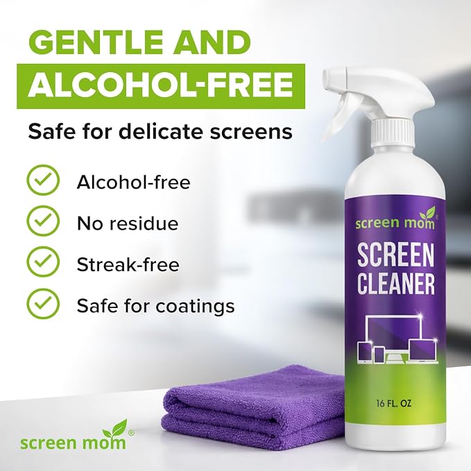 Screen Mom Screen Cleaner Spray and Microfiber Cloth 16oz Screen Cleaner Spray - Image 4