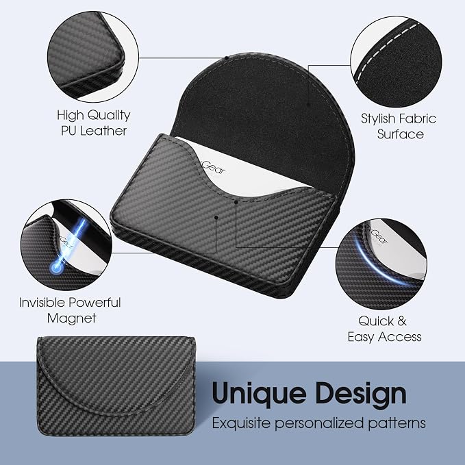 MaxGear Business Card Holder, PU Leather Business Card Case, Portable Business - Image 4