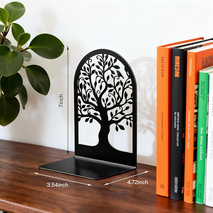 HappyHapi Decorative Bookends for Shelves, 7 Pair Metal Book Ends for Heavy - Image 3