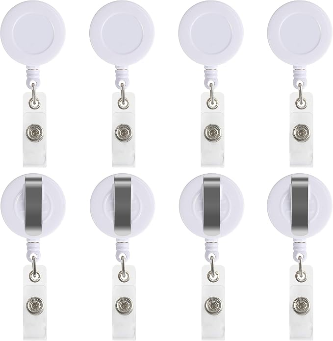 JANYUN 50 Pcs Retractable Badge Reel Clips Holder by JANYUN