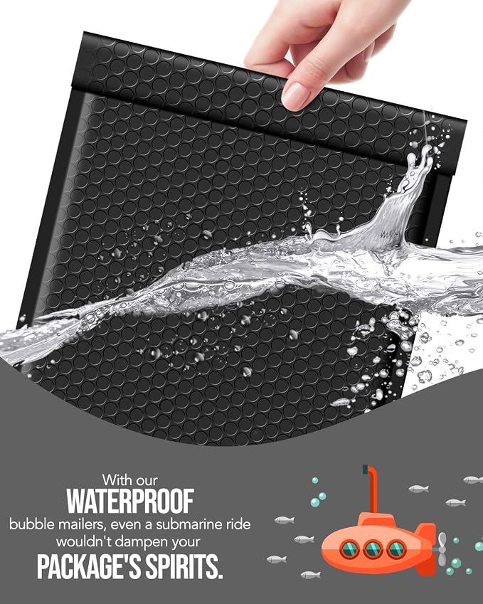 GSSUSA Black Bubble Mailers 10x13 Padded Envelopes 500 Pack Self-Seal Packaging - Image 4