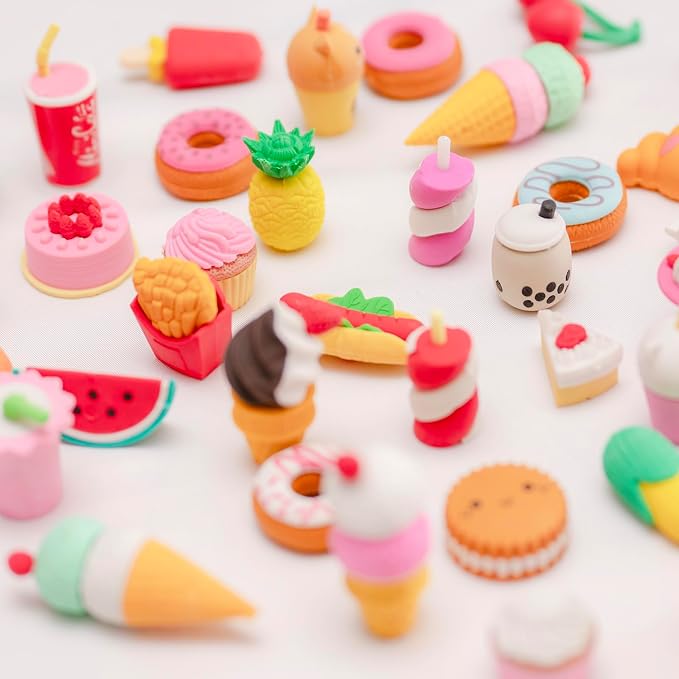 30Pcs 3D Food Erasers for Kids, All are Food Styles, Random Desktop Pets Toys - Image 4