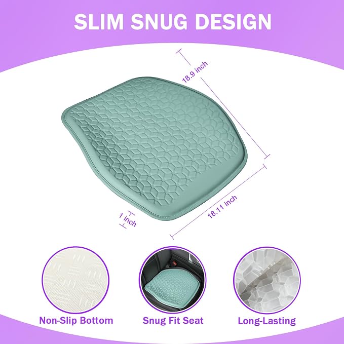 Thin Gel Seat Cushion for Car Seat, Office Chair, Wheelchair, Golf Cart - Image 2