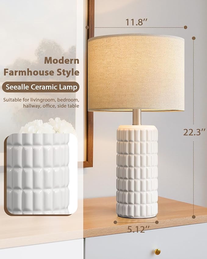 Seealle 23" Modern Ceramic Table Lamps - Image 5