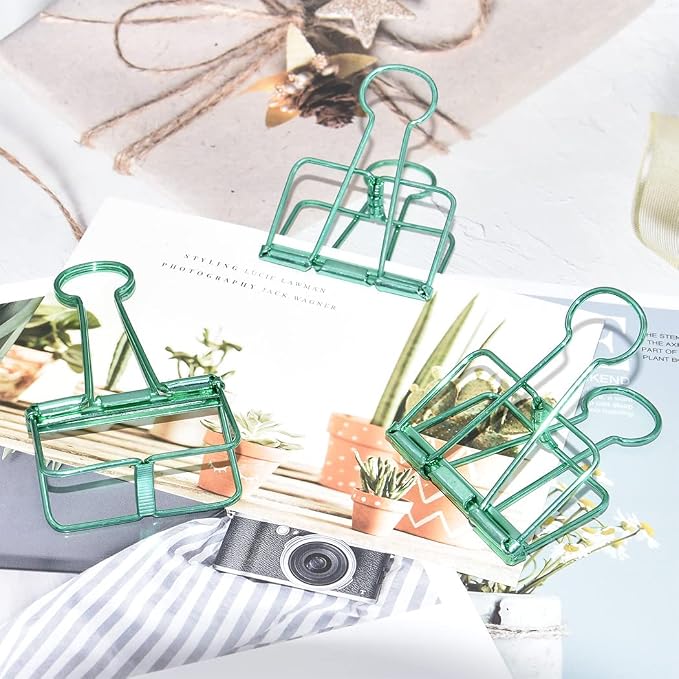 Extra Large Binder Clips 2 Inch, Big Paper Clamps Green - Image 2