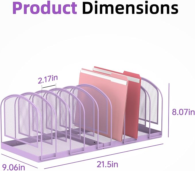 SUPEASY File Organizer 9-Section Mesh Desk Organizer, Upright File Organizer - Image 4