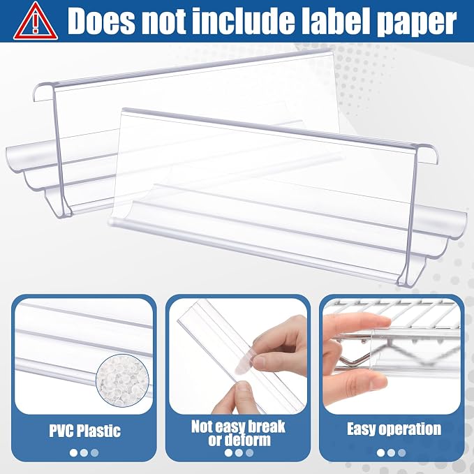 Kathfly 100 Pack Wire Shelf Label Holders Shelf Cable Tags - Image 3