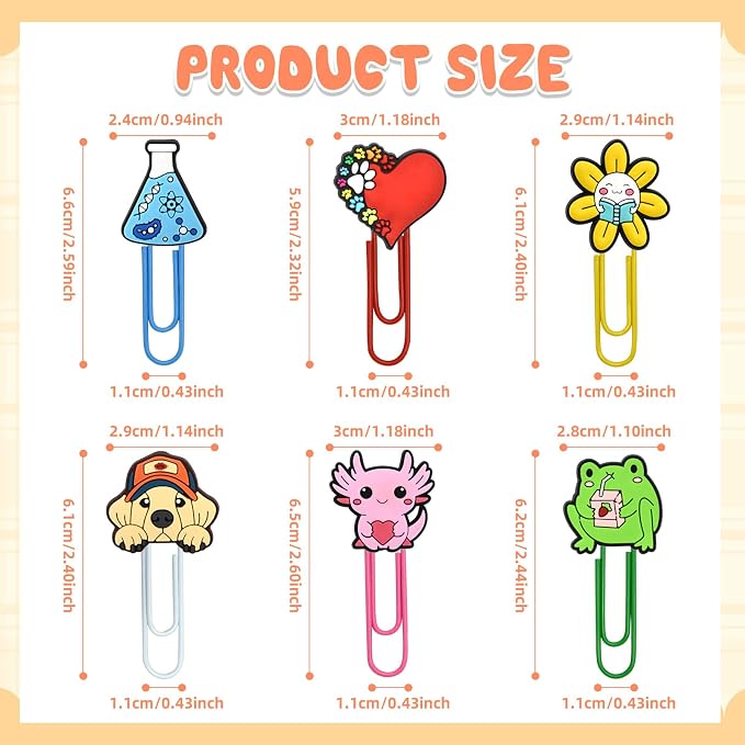 100 PCS Random Paper Clips Metal Paperclip Large Size Paper Clip Cute Bookmark - Image 3