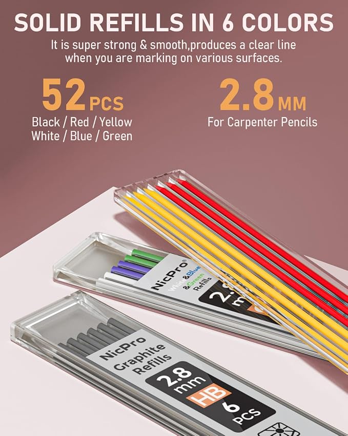 Nicpro 4 Pack Carpenter Pencil - Image 4