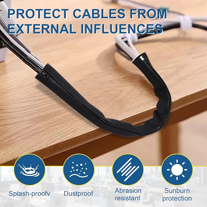 4 Pack Cable Sleeves, 20 inch Neoprene Cable Management Sleeves | - Image 7