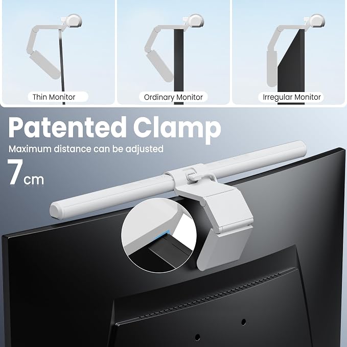 Quntis Monitor Light Bar Pro White, Eye-Care No Glare USB Computer Lamp - Image 8