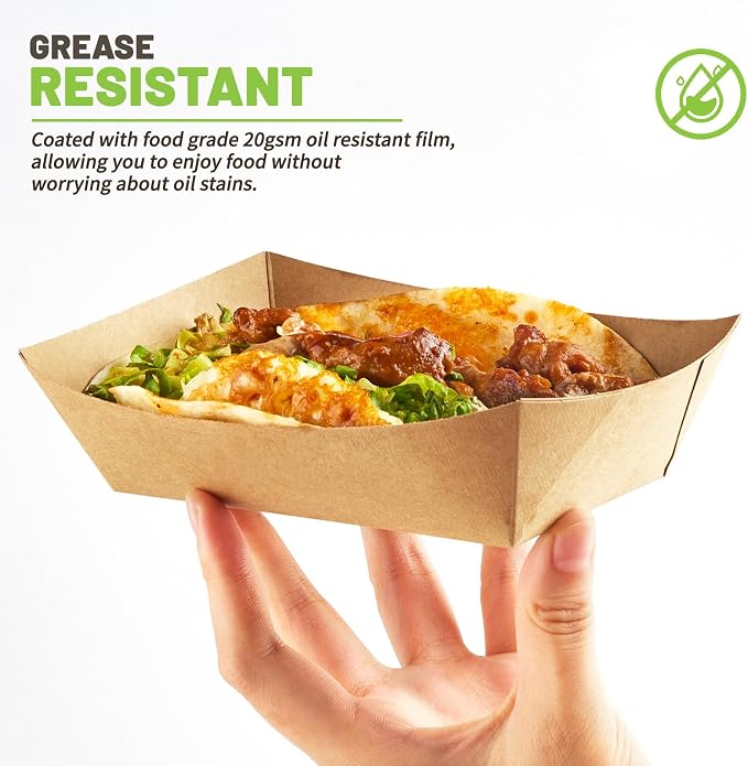 ZORRITA Paper Food Trays, 2 Lb, 100 Pack | Disposable, Take Out Basket Holders - Image 4