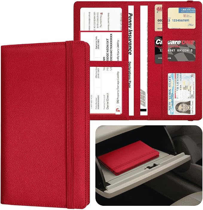LINTRU 6-Pocket Car Registration & Insurance Card Holder by LINTRU