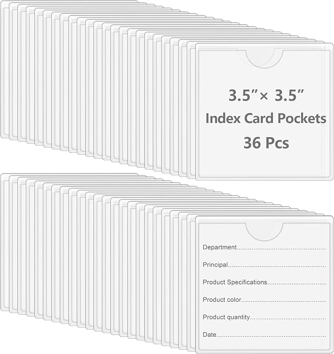 36 Pack Adhesive 3.5" x 3.5" Index Card Pockets - Image 8