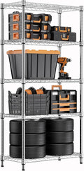 M MZG 1250 lbs Steel Heavy Duty 5-Tier Utility Shelving Unit Steel Organizer by MEIGAOPLASTICANDMETALHKCOLIMITED